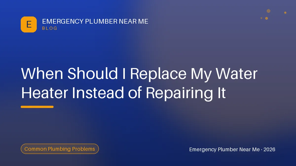 When Should I Replace My Water Heater Instead of Repairing It — Emergency Plumber Near Me When Should I Replace My Water Heater Instead of Repairing It