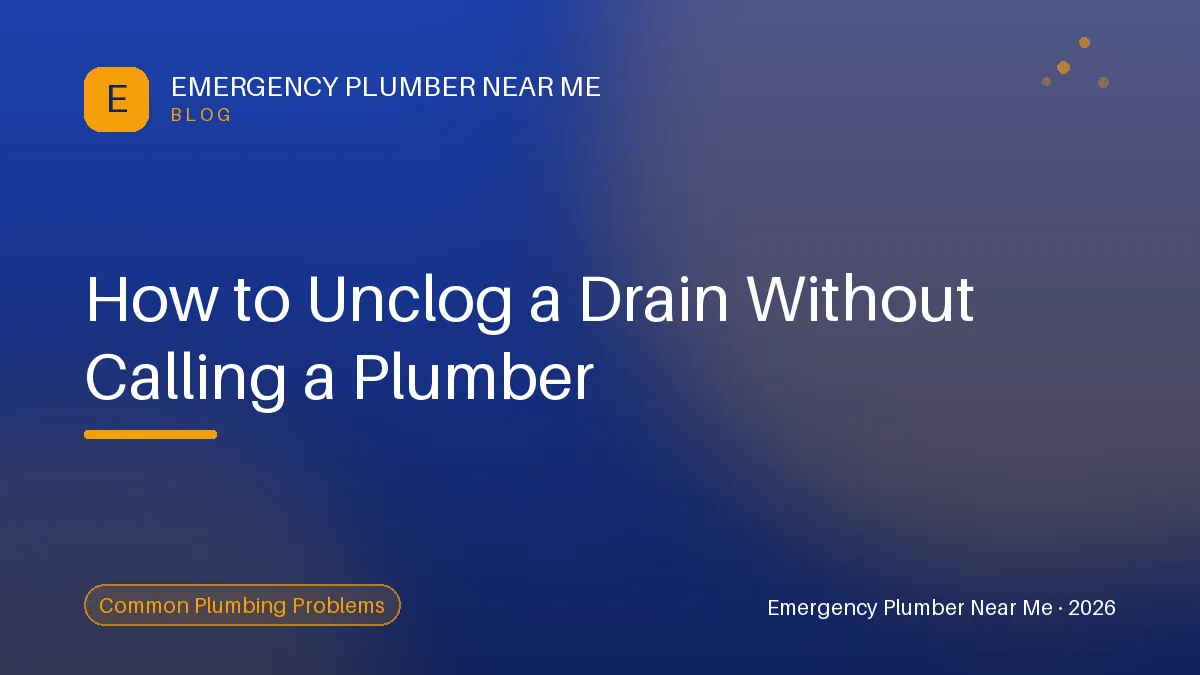 How to Unclog a Drain Without Calling a Plumber