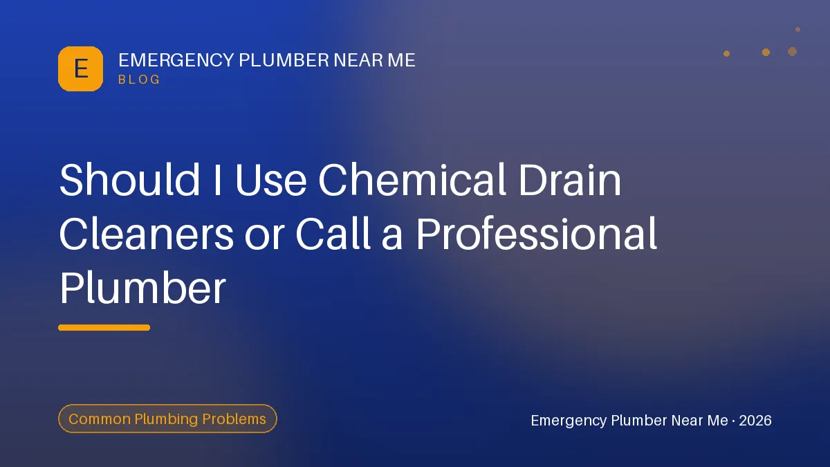 Should I Use Chemical Drain Cleaners or Call a Professional Plumber